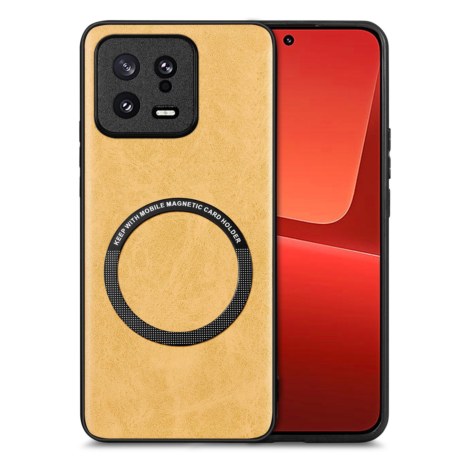 Anti-drop Phone Case Compatible with MagSafe for Xiaomi 13 5G PU Leather Coated PC TPU Cover Anti-drop Phone Case Compatible with MagSafe for Xiaomi 13 5G PU Leather Coated PC TPU Cover